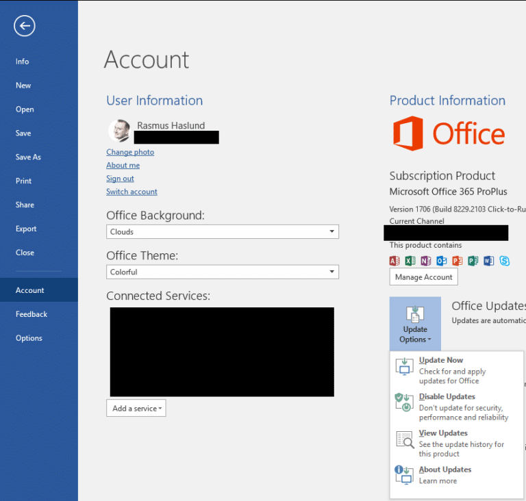 updating microsoft office 365